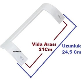 Resim Grundig Uyumlu Buzdolabı Kapı Kolu , Model 5480, 4680 5580 4380 Beyaz 1 Adet 