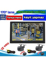 Resim 7'' Kayıtsız Ekran 2 Ad Araç Ve Yaya Tanıma Sesli İkazlı Kamera 