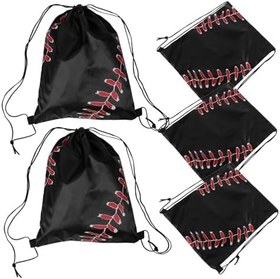 Resim SUPVOX Beyzbol Goodie Çantaları 5li Paket Askılı Sırt Çantası Bağcıklı Kapatma Erkek Ve Kızlar Gençler Yetişkinler Okul Seyahat Açık Hava 