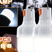 Resim 2 adet MACROCOSM USB Şarj Edilebilir Kamp Feneri El Feneri, 650LM Parlak ABS Taşınabilir Asılı Işık Kanca ile Yürüyüş, Balıkçılık, Seyahat, Dağcılık, Kamp Aksesuarları için 