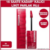 Resim Maybelline Super Stay Vinyl Kalıcı Likit Parlak Ruj - 50 Wicked 