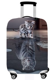 Resim Smart Travel Valiz Koruyucu Kılıfı Kabin Küçük Boy Kaplan Kedi 