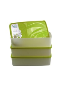 Resim Hobby Life Alaska Nofrost Saklama Kabı 2 Litre 3'Lü Yeşil Çok Renkli 