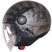 Resim MOTOANL Motosiklet Yarım Kask Güneş Vizörlü ECE 22.06 Motor Kaskı Rebo 