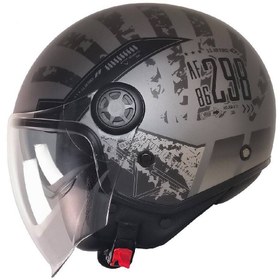 Resim MOTOANL Motosiklet Yarım Kask Güneş Vizörlü ECE 22.06 Motor Kaskı Rebo 