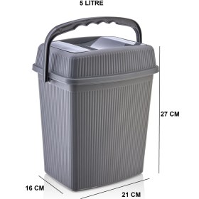 Resim PremiumPort Taşımalı Mutfak ve Banyo Çöp Kovası 5 Litre, Pratik ve Şık Tasarım 