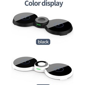 Resim Sunskyy H20 15w Qı Standart 3'ü 1 Arada Düzlemsel Şekil-8 Şekilli Manyetik Kablosuz Şarj Cihazı Siyah 