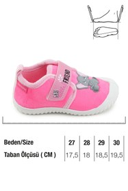 Resim Gezer Kız Çocuk Kışlık Tek Cırt Cırtlı Ayarlanabilir Rahat Taban Ev, Bahçe, Okul, Kreş Panduf Ayakkabı 