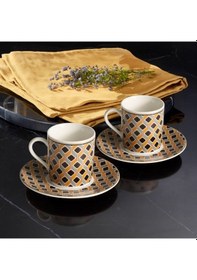 Resim Camelıa 12 Parça 6 Kişilik Bone Türk Kahvesi Fincan Takımı - 65111 Çok Renkli 