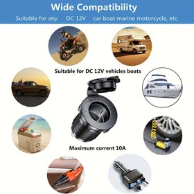 Resim 1 adet 12V Araba Priz, Splitter Güç Adaptörü Soketler Güç Priz Aksesuarları Araba RV Tekne Motosiklet için, Pil Olmadan 