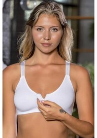 Resim Fermuarlı Pamuklu Sporcu Sütyeni Beyaz Brf1061 Beyaz 