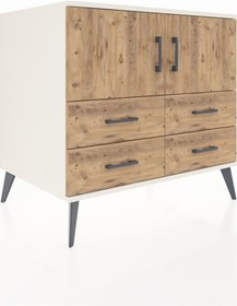 Resim Kronos Şifonyer 2 Raflı 4 Çekmeceli 2 Kapaklı 88x59x80 Aytaşı-çam Çam 