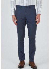Resim İmza Mavi Filafil Yan Cep Açık Paça Slim Fit Ayarlanabilir Kemer Pantolon 1003250123 Mavi 