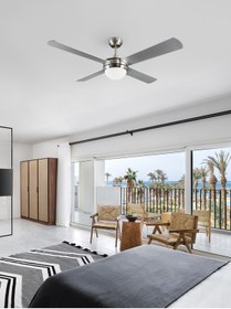 Resim DLC GROUP Dlc Alızee Mat Krom Tavan Vantilatörü 132 Cm 