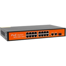Resim Light up 300W 10/100/1000 MBPS 16+3+SFP 16 PORT POE ETHERNET GIGABIT SWITCH 