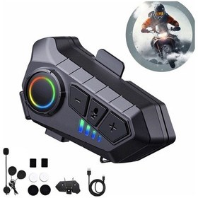 Resim Motosiklet İntercom Kask Kulaklık Üniversal Tüm Kasklara Uygun Işıklı Mod Motor İnterkom Bluetooth 