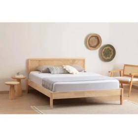 Resim Vivense Izabelya Hazeran Başlıklı Ahşap Karyola, Naturel, 90X200 