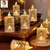 Resim 3 Adet LED Çay Işığı Mumları Kesim Desenli - Pille Çalışan, Alevsiz & Anahtarla Kontrollü İç/Dış Mekan Dekoru için, Doğum Günleri, Partiler, Düğünler, Sevgililer Günü için Mükemmel - Küçük, Orta ve Büyük Boyutlar Dahil 