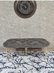 Resim Zafir Ufo Oturak Bench - Gold Kaplama Telli Ayak - Oturak - Bench - Puf - Yatak Ucu Pufu Kahverengi 