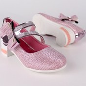 Resim Kız Çocuk Ayakkabı Papyonlu Babet Taşlı Simli Pudra 001 