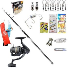 Resim 420cm 100-200gr Alaris Okuma Rv-55 Revenger Profesyonel Surf Kıyı Olta Takımı Seti 