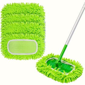 Resim 4-Lü Paket Yıkanabilir Ultra İnce Mikrofiber Mop Pedleri, Mop için Yeniden Kullanılabilir Temizlik Bezleri, Süper Emici Chenille Kumaş Değiştirme Pedleri, Çeşitli Yüzey Kullanımı için Salon, Yatak Odası, Banyo, Mutfak - Geniş Süpürge ile Uyumlu, Kuru & Islak Kullanım 