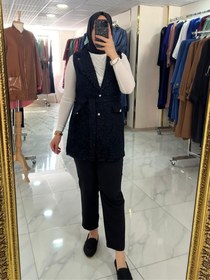 Resim Armine Trend Tüvit Yelek Pantolon Takım - Siyah / 40 