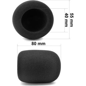 Resim Braventa Collection El Mikrofon Süngeri Siyah Profesyonel Tekli, 80X55MM, Uzun Ömürlü, 