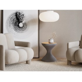 Resim Echo Furniture Merta Bazalt Gri Buz Kabı ve Kapaklı Sehpa 