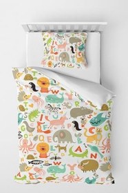 Resim MONOHOME Sevimli Hayvanlar Çocuk Nevresim Takımı 3D Pamuk Saten 160x220, monohome1917 