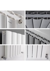 Resim 1800mm X 475mm Yüksek Isı Kapasiteli Dekoratif Lilac Dikey Aluminyum Radyatör Antrasit 