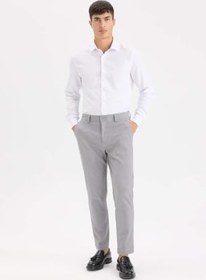 Resim DeFacto Tailored Fit Normal Kesim Düz Paça Her Yöne Esneyen Yazlık Kumaş Pantolon 
