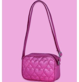 Resim İcone Bag Icone Çocuk Kalp Kapitone Detaylı Omuz Çantası Fuşya 