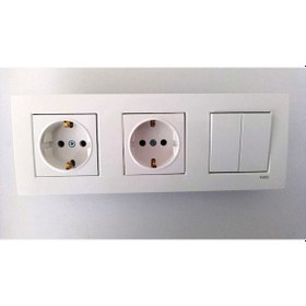 Resim Viko Karre Beyaz 3lü Set Komitatör İkili Anahtar , Topraklı Priz ,topraklı Priz 