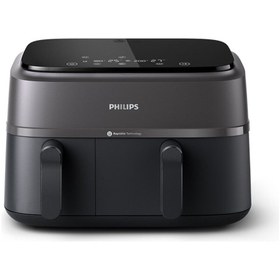 Resim Philips ETechx 3000 Serisi Airfryer Çift Hazneli, Rapid Air Plus Teknolojisi, 8 Ayarlı Dijital Ekran, NA350 