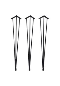 Resim Grandehome İzmir 3 Lü Metal Firkete Ahşap Ve Kütük Sehpa Ayağı 48 Cm 