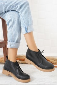 Resim Moda Pie Zars Haşpapi Bağlı Kadın Bot Siyah Cilt 