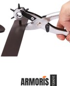 Resim Armoris Yeni 6 Farklı Başlık Uçlu Pratik Delgeç Kemer Delme Perçin Pensesi İkili Set Deri Plastik Delici 