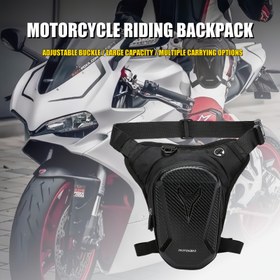 Resim Motor Bisikleti Sert Kabuklu Sürüş Sırt Çantası - Ayarlanabilir Taktiksel Bel ve Omuz Çantası Çok Cepli Depolama Alanıyla, Günlük Kullanım, İşe Gidiş-Geliş ve Seyahat için Dayanıklı Naylon & Polyester, Büyük Kapasiteli 