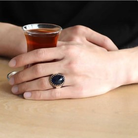Resim Gümüş Siyah Zirkon Taşlı Erkek Yüzük (551172403) 
