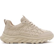 Resim Derimod Erkek Bej Bağcıklı Kalın Tabanlı Kumaş Sneaker 24WFD690014 