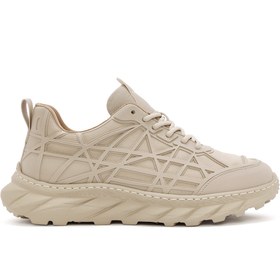 Resim Derimod Erkek Bej Bağcıklı Kalın Tabanlı Kumaş Sneaker 24WFD690014 