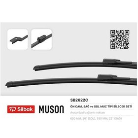 Resim Sılbak Silecek Süpürgesi 650/550mm Muz Tipi Boxer 07/06 Ducato 07/06 IS00-SILBAK SB2622C 