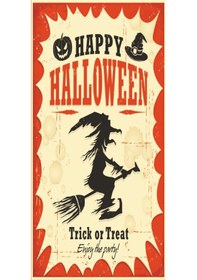 Resim Halloween cadılar bayramı (10 CM X 20 CM) mini retro ahşap poste 