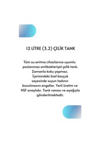Resim Su Arıtma Cihazı 12 Litre Nsf Onaylı Paslanmaz Metal Tank 