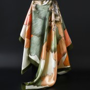 Resim Kadınlar için Şık Çiçek Desenli Kare Eşarp - Pastel Turuncu, Yeşil, Bej, Beyaz & Siyah - Esnemez Saç Bandı, Kemer, Çanta Süsü - Günlük ve Resmi Etkinlikler İçin - Kolay Bakım Eşarplı Sarma, Moda Aksesuarı, Sanatsal Tasarım, Nefes Alabilen Malzeme, Şık Saç Bandı, Gündelik Giyim, Elde Yıkanabilir, Çok Yönlü Başörtüsü, İlkbahar Gardırop 