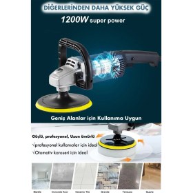 Resim Assur 1200W Polisaj Makinesi Devir Ayarlı 6 Kademeli 180mm Pasta Cila 