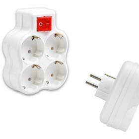 Resim garaccu Fetih 4 Lü Anahtarlı Topraklı Papatya Golyat Priz Çoğaltıcı 1 Adet 