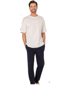 Resim Pierre Cardin 6086 Erkek Kısa Kollu Bisiklet Yaka Oversize Pijama Takım-beyaz Beyaz 