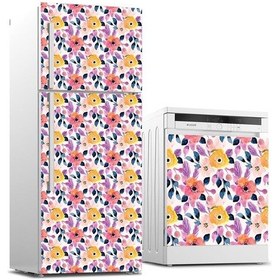 Resim Ve Bulaşık Makinası Beyaz Eşya Sticker Kaplama Çiçekler Boyama 